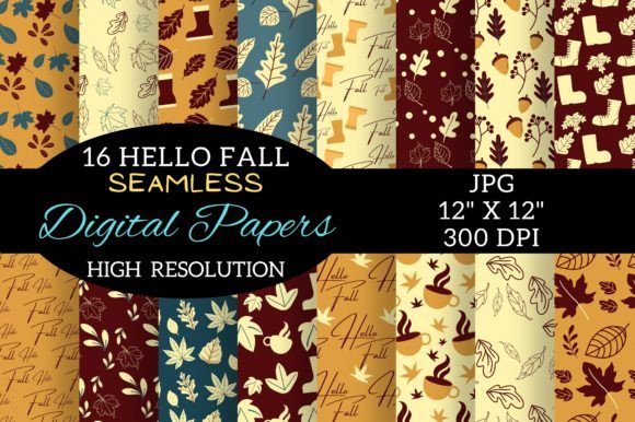 Autumn Digital Paper Patterns Design