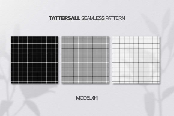 Black Tattersall Seamless Patterns