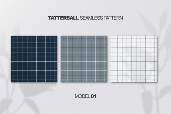 Blue Tattersall Seamless Patterns