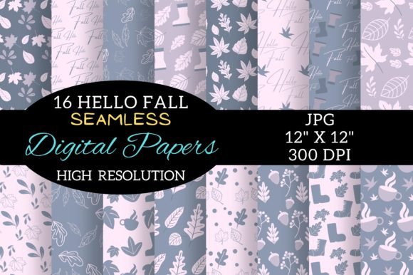 Boho Fall Digital Paper Patterns Design