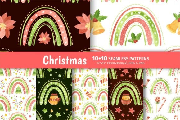 Cats Rainbows, Christmas Patterns