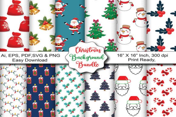 Christmas Digital Patterns Backgrounds: Bright, Versatile & Ready to Spark Joy in Every Project