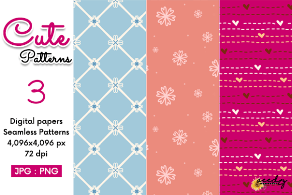 Cute Seamless Patterns Set