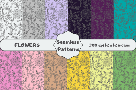 Flowers Seamless Patterns: Versatile, High-Quality Digital Papers for Creative Projects