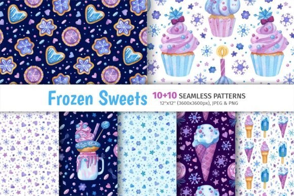 Frozen Sweets Seamless Patterns
