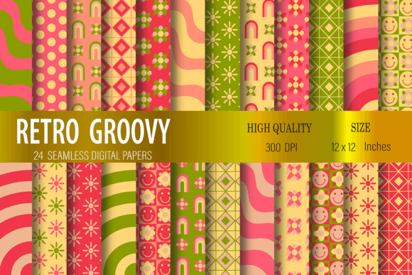 Groovy Digital Papers, 70 Retro Patterns