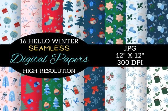 Hello Winter Digital Paper Patterns: Creative, High-Quality Resources for Your Seasonal Projects