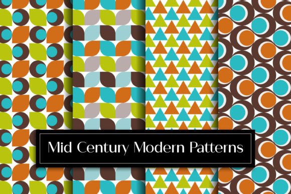 Mid Century Modern Seamless Patterns: Timeless Textile Design for Tablecloths, Oilcloth & Bed Linens