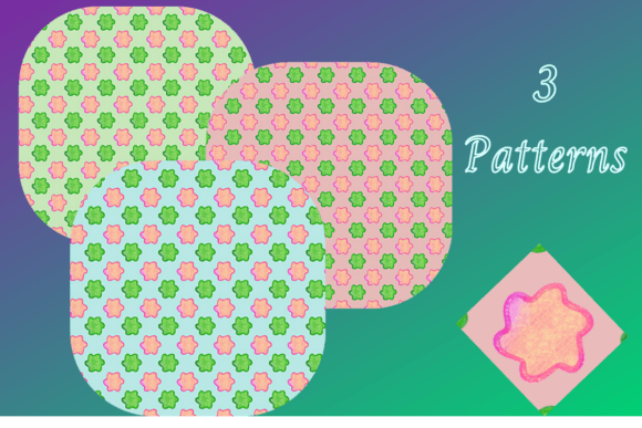 Pink and Green Small Flowers Patterns