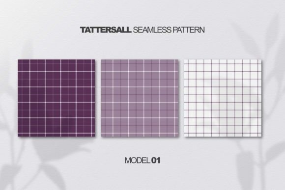 Purple Tattersall Seamless Patterns