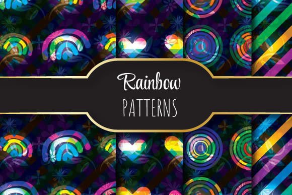 Rainbow Patterns: Seamless Vector Designs for Professional Print and Digital Use