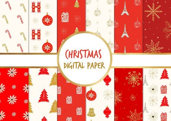 Royal Christmas Digital Paper Patterns