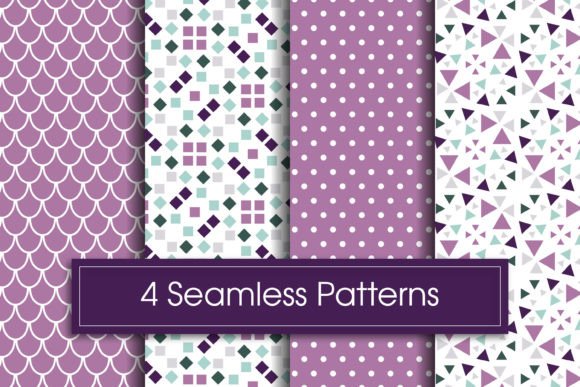 Seamless Patterns in Purple Colors