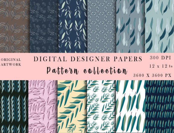 Set of Eucalyptus Leaves Patterns Design