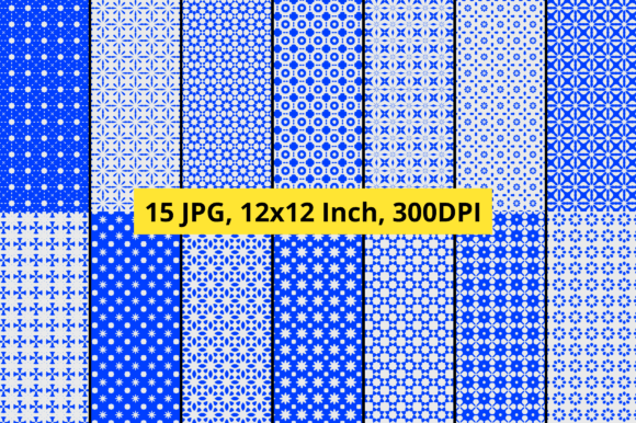Simple Blue Seamless Patterns Set