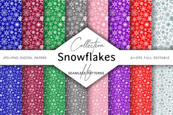 Snowflakes Seamless Patterns